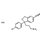 CAS 登录号：887354-48-5， 1-(3-氨基丙基)-1-(4-氯苯基)-1,3-二氢-2-苯并呋喃-5-甲腈盐酸盐(1:1)