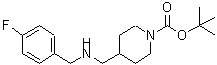 CAS#: 887582-59-4, 2-Methyl-2-propanyl 4-{[(4-fluorobenzyl)amino]methyl}-1-piperidinecarboxylate