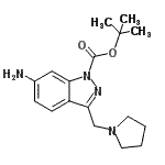 CAS#: 887590-95-6, 2-Methyl-2-propanyl 6-amino-3-(1-pyrrolidinylmethyl)-1H-indazole-1-carboxylate