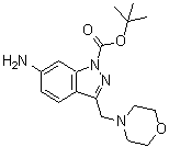 CAS#: 887591-01-7, 2-Methyl-2-propanyl 6-amino-3-(4-morpholinylmethyl)-1H-indazole-1-carboxylate
