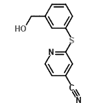 CAS 登录号：888968-35-2， 2-[3-(羟基甲基)苯基]硫基吡啶-4-甲腈