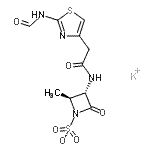 CAS 登录号：89766-86-9， 钾(2S,3S)-3-{[(2-甲酰氨基-1,3-噻唑-4-基)乙酰基]氨基}-2-甲基-4-氧代-1-吖丁啶磺酸酯