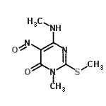 CAS#: 89897-46-1, 3-Methyl-6-(methylamino)-2-(methylsulfanyl)-5-nitroso-4(3H)-pyrimidinone