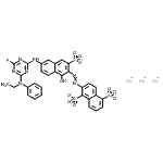CAS#: 89923-44-4, Trisodium 2-{[6-({4-[ethyl(phenyl)amino]-6-fluoro-1,3,5-triazin-2-yl}amino)-1-hydroxy-3-sulfonato-2-naphthyl]diazenyl}-1,5-naphthalenedisulfonate