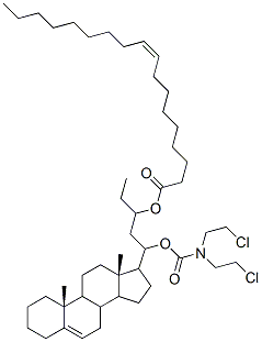 CAS#: 90343-98-9, N-(3-(Oleoyloxy)androst-5-en-17-yl(pentyloxycarbonyl))-N-N-bis(2-chloroethyl)amine