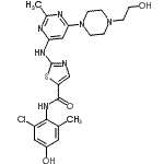 CAS#: 910297-57-3, N-(2-Chloro-4-hydroxy-6-methylphenyl)-2-({6-[4-(2-hydroxyethyl)-1-piperazinyl]-2-methyl-4-pyrimidinyl}amino)-1,3-thiazole-5-carboxamide
