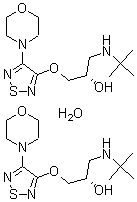 CAS 登录号：91524-16-2， 1-[叔丁基氨基]-3-[[4-(4-吗啉基)-1,2,5-噻二唑-3-基]氧基]-(2S)-2-丙醇水合物(2:1)
