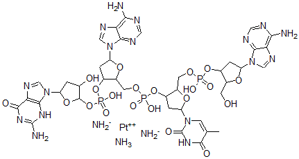 CAS 登录号:91864-32-3, 顺铂-脱氧腺苷酰-胸苷基-脱氧鸟苷酰-脱氧鸟苷络合物
