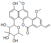 CAS#: 92841-46-8, 8-Vinyl-10,12-Dimethoxy-1-Hydroxy-4-(3-C-Methyl-6-Deoxy-beta-L-Glucopyranosyl)-6H-Benzo[d]Naphtho[1,2-b]Pyran-6-One