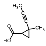 CAS 登录号：93167-80-7， 2-甲基-2-(1-丙炔-1-基)环丙烷羧酸