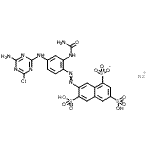 CAS#: 93658-87-8, Sodium 7-({4-[(4-amino-6-chloro-1,3,5-triazin-2-yl)amino]-2-(carbamoylamino)phenyl}diazenyl)-3,6-disulfo-1-naphthalenesulfonate