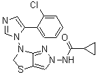CAS#: 937037-96-2, N-{6-[5-(2-Chlorophenyl)-1H-imidazol-1-yl]-5,6-dihydro-2H-pyrazolo[3,4-d][1,3]thiazol-2-yl}cyclopropanecarboxamide