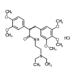 CAS 登录号：93777-60-7， N-[2-(二乙基氨基)乙基]-2-(3,4-二甲氧基苯基)-3-(3,4,5-三甲氧基苯基)丙烯酰胺盐酸盐(1:1)