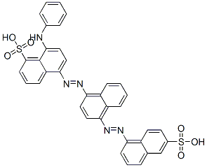 CAS 登录号：93783-11-0， 8-(苯基氨基)-5-[[4-[(6-磺基-1-萘基)偶氮]-1-萘基]偶氮]萘-1-磺酸