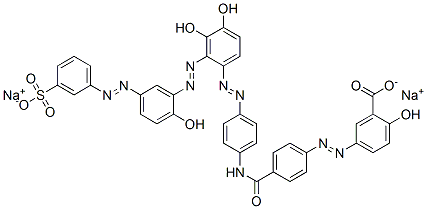 CAS#: 93918-07-1, Disodium 5-[[4-[[[4-[[Dihydroxy[[2-Hydroxy-5-[(3-Sulphonatophenyl)Azo]Phenyl]Azo]Phenyl]Azo]Phenyl]Amino]Carbonyl]Phenyl]Azo]Salicylate