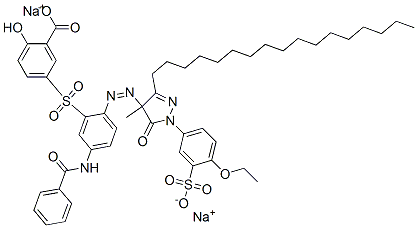 CAS#: 94087-62-4, Sodium 5-[[5-(Benzoylamino)-2-[[1-(4-Ethoxy-3-Sulphophenyl)-3-Heptadecyl-4,5-Dihydro-4-Methyl-5-Oxo-1H-Pyrazol-4-Yl]Azo]Phenyl]Sulphonyl]Salicylate