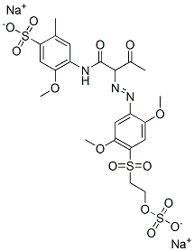 CAS#: 94158-87-9, 4-[[2-[[2,5-Dimethoxy-4-[[2-(Sulphooxy)Ethyl]Sulphonyl]Phenyl]Azo]-1,3-Dioxobutyl]Amino]-5-Methoxy-2-Methylbenzenesulphonic Acid, Sodium Salt