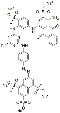 CAS#: 94159-05-4, Pentasodium 7-[[4-[[4-[[5-[(4-Amino-9,10-Dihydro-9,10-Dioxo-3-Sulphonato-1-Anthryl)Amino]-2-Sulphonatophenyl]Amino]-6-Chloro-1,3,5-Triazin-2-Yl]Amino]Phenyl]Azo]Naphthalene-1,3,5-Trisulphonate