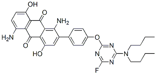 CAS#: 94160-37-9, 1,5-Diamino-2-[4-[[4-(Dibutylamino)-6-Fluoro-1,3,5-Triazin-2-Yl]Oxy]Phenyl]-4,8-Dihydroxyanthraquinone