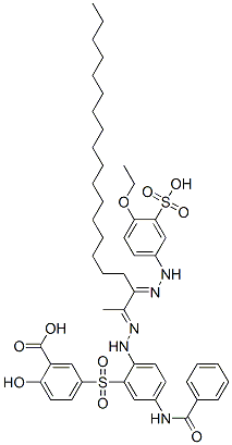 CAS 登录号：94166-47-9， 5-[[5-(苯甲酰基氨基)-2-[[2-[(4-乙氧基-3-磺基苯基)亚肼基]-1-甲基十九烷基i去ne]肼基]苯基]磺酰基]水杨酸