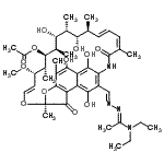 CAS 登录号：94168-98-6， (7S,9E,11S,12R,13S,14R,15R,16R,17S,18S,19E,21Z)-26-[(E)-{(2E)-[1-(二乙基氨基)亚乙基]亚肼基}甲基]-2,15,17,27,29-五羟基-11-甲氧基-3,7,12,14,16,18,22-七甲基-6,23-二氧代-8,30-二氧杂-24-氮杂四环[23.3.1.1<sup>4,7</sup>.0<sup>5,28</sup>]三十碳-1(28),2,4,9,19,21,25(29),26-辛烯-13-基乙酸酯