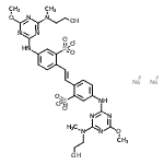 CAS#: 94200-36-9, disodium 5-[[4-(2-hydroxyethyl-methyl-amino)-6-methoxy-1,3,5-triazin-2-yl]amino]-2-[(E)-2-[4-[[4-(2-hydroxyethyl-methyl-amino)-6-methoxy-1,3,5-triazin-2-yl]amino]-2-sulfonato-phenyl]vinyl]benzenesulfonate