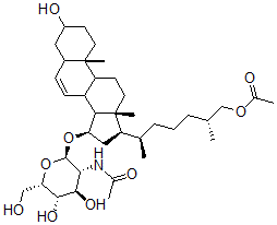 CAS#: 94359-65-6, [(25R)-26-(Acetyloxy)-3beta-Hydroxy-5alpha-Cholest-6-En-15alpha-Yl] 2-(Acetylamino)-2-Deoxy-beta-D-Glucopyranoside