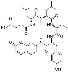 CAS 登录号：94367-21-2， N-(3-羧基-1-氧代丙基)-L-亮氨酰-L-亮氨酰-L-缬氨酰-N-(4-甲基-2-氧代-2H-1-苯并吡喃-7-基)-L-酪氨酰胺