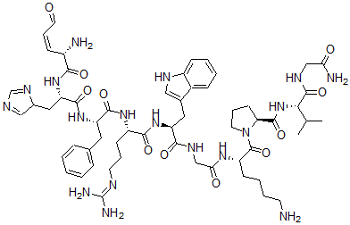 CAS#: 94664-48-9, Glutamyl-Histidyl-Phenylalanyl-Arginyl-Tryptophyl-Glycyl-Lysyl-Prolyl-Valyl-Glycinamide Cyclic Peptide