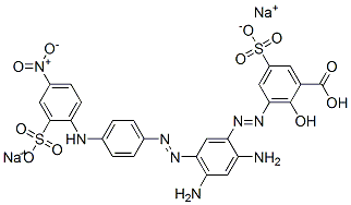 CAS#: 94825-14-6, 3-[2-[2,4-Diamino-5-[2-[4-[(4-Nitro-2-Sulfophenyl)Amino]Phenyl]Diazenyl]Phenyl]Diazenyl]-2-Hydroxy-5-Sulfo-Benzoic Acid Sodium Salt (1:2)