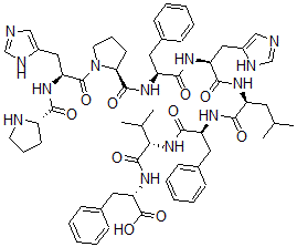 CAS 登录号:95034-26-7, 脯氨酰-组氨酰-脯氨酰-苯丙氨酰-组氨酰-亮氨酰-苯丙氨酰-缬氨酰-苯丙氨酸