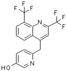 CAS#: 955315-33-0, 6-{[2,8-Bis(trifluoromethyl)-4-quinolinyl]methyl}-3-pyridinol