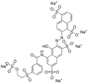 CAS#: 97043-71-5, Pentasodium 2-[[1-Hydroxy-3,6-Disulphonato-8-[[3-[[2-(Sulphonatooxy)Ethyl]Sulphonyl]Benzoyl]Amino]-2-Naphthyl]Azo]Naphthalene-1,5-Disulphonate