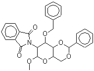 CAS 登录号:97276-96-5, 甲基 3-O-苄基-4,6-O-亚苄基-2-脱氧-2-(1,3-二氧代-1,3-二氢-2H-异吲哚-2-基)吡喃己糖苷