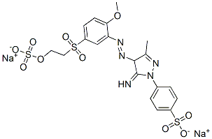 CAS#: 97403-76-4, Disodium 4-[4,5-Dihydro-5-Imino-4-[[2-Methoxy-5-[[2-(Sulphonatooxy)Ethyl]Sulphonyl]Phenyl]Azo]-3-Methyl-1H-Pyrazol-1-Yl]Benzenesulphonate