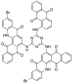 CAS#: 97434-75-8, 6,6'-[[6-[(9,10-Dihydro-9,10-Dioxoanthryl)Amino]-1,3,5-Triazine-2,4-Diyl]Diimino]Bis[10-Bromonaphth[2,3-c]Acridine-5,8,14(13H)-Trione]
