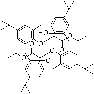 CAS#: 97600-49-2, Diethyl 2,2'-{[26,28-dihydroxy-5,11,17,23-tetrakis(2-methyl-2-propanyl)pentacyclo[19.3.1.1<sup>3,7</sup>.1<sup>9,13</sup>.1<sup>15,19</sup>]octacosa-1(25),3(28),4,6,9(27),10,12,15(26),16,18,21,23-dodecaene-25,27-diyl]bis(oxy)}diacetate