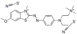 CAS#: 97861-99-9, 2-[[4-[Ethyl[2-(Trimethylammonio)Ethyl]Amino]Phenyl]Azo]-6-Methoxy-3-Methylbenzothiazolium Dithiocyanate