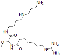 CAS 登录号：98629-44-8， N-[2-[4-(3-氨基丙基氨基)丁基氨基]-1-甲氧基-2-氧代乙基]-7-胍基庚酰胺