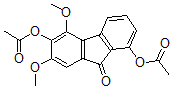 CAS 登录号:98665-32-8, 1,6-二(乙酰氧基)-5,7-二甲氧基-9H-芴-9-酮