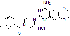 CAS 登录号：99899-46-4， 2-(4-(1-金刚烷甲酰)哌嗪基)-4-氨基-6,7-二甲氧基喹唑啉盐酸盐