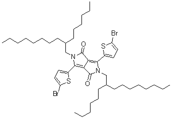 structure of CAS# 1000623-98-2, 3,6-Bis(5-bromo-2-thienyl)-2,5-bis(2-hexyldecyl)-2,5-dihydropyrrolo[3,4-c]pyrrole-1,4-dione