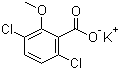 CAS # 10007-85-9, Dicamba potassium salt, Potassium  3,6-dichloro-2-methoxybenzoate, Potassium 3,6-dichloro-o-anisate