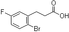 structure of CAS# 1003048-71-2, 2-Bromo-5-fluorobenzenepropanoic acid