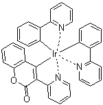 CAS 登录号：1003562-42-2, [2-氧代-3-(2-吡啶基)-2H-1-苯并吡喃-4-基]二[2-(2-吡啶基)苯基]铱