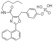 CAS # 1003580-86-6, S 31-M2001, S 3IM2001, N-Hexyl-2-(1-naphthalenyl)-5-[[4-(phosphonooxy)phenyl]methyl]-4-oxazolecarboxamide