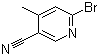 structure of CAS# 1003711-35-0, 6-溴-4-甲基吡啶-3-甲腈