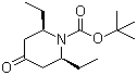 structure of CAS# 1003843-30-8, N-Boc-2,6-diethyl-4-oxo-piperdine