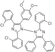CAS 登录号：100486-97-3, 2,2',4-三(2-氯苯基)-5-(3,4-二甲氧基苯基)-4'5'-二苯基-1,1'-二咪唑, TCDM-HABIS