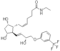 structure of CAS# 1005193-64-5, (5Z)-7-[(1R,2R,3R,5S)-3,5-Dihydroxy-2-[(1E,3R)-3-hydroxy-4-[3-(trifluoromethyl)phenoxy]-1-buten-1-yl]cyclopentyl]-N-ethyl-5-heptenamide